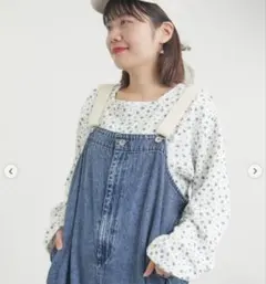 Samansa Mos2 / ワッフルローズ柄前後2wayカットソー