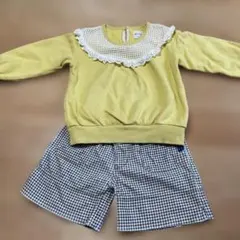 裏起毛　ブランシェス　トレーナーラグマート　ショートパンツセット 110