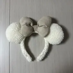 東京ディズニーリゾート ミニー ボア カチューシャ(クリーム・ベージュ）