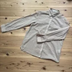 レディース 長袖シャツ 透け感 ベージュ シアー