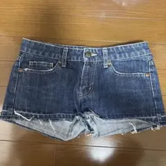 ダークブルー フリンジショートパンツ