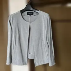 COMME CA ISM ノーカラージャケット 11 グレー