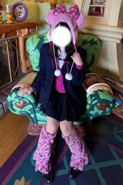 ルーズソックス ヒョウ柄 ピンク