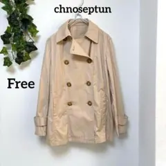 美品【chnoseptun】ショート丈ダブルトレンチコートスプリングコートフリー