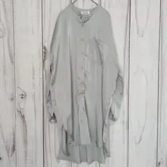 ロング丈 シャツ グレー レディース 未使用 シャツワンピース フリーサイズ
