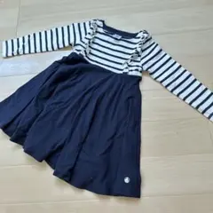 プチバトー ストライプフリル ワンピース 4ans 104cm 100