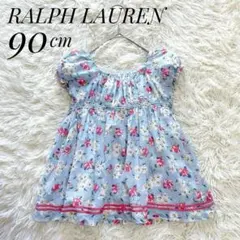 【美品】RALPH LAUREN　パフスリーブワンピース　花柄　24M／90cm