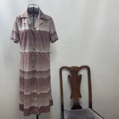 E 2365【前開きワンピース】波紋柄総柄ワンピース/チュニック