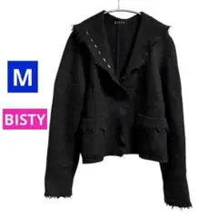 BISTY ブラック　ショート　ジャケット アウター　フリンジ付き　可愛い