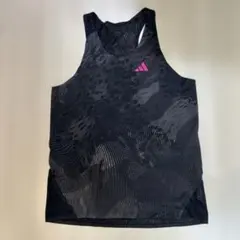 adidas ADIZERO タンクトップ　M ブラック/ピンク