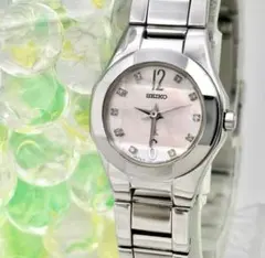 【美品】 SEIKO ルキア 10Pダイヤ シェル レディース 腕時計