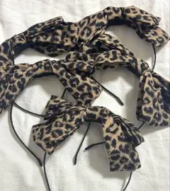 ヒョウ柄 リボン カチューシャ 5個！！！
