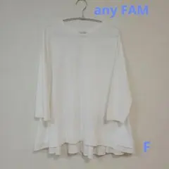 any FAM 洗えるヘムフレアートップス白F