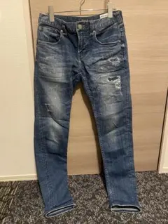 BAYFLOW DENIM デニム スリムスキニー ダメージジーンズ W-28