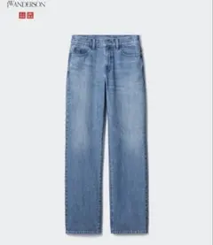 新品ユニクロストレートデニムJW ANDERSON 65ブルー22インチ丈長め