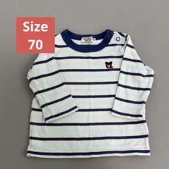 【美品】ミキハウス ダブルビー ロンT ボーダー柄　Tシャツ