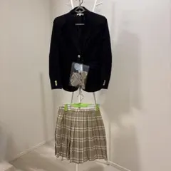 GLOBAL WORK スーツセット 150 ネイビー チェック柄