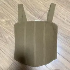 H&M リブ編みブラウンビスチェ XS/S