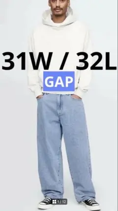 GAP スーパーバギーデニム　 MEN'S 31W / 32L
