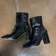 ★エナメル ブラックブーツ　36（23cm）★