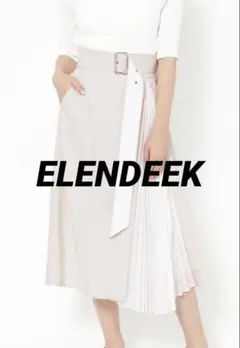 【美品】ELENDEEK リネンライクペンシルスカート　ベージュ　01サイズのサムネイル