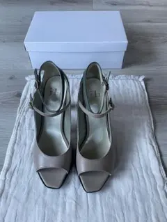 j b ベージュ オープントゥ ハイヒール　靴工房ジャンボ