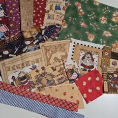 小さなハギレセット&バイヤステープ　マギーエンジェル 　リトルカントリー