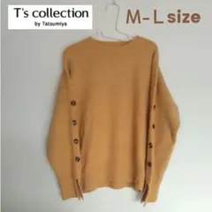 レディース　ニット　マスタードイエロー　黄色　無地　シンプル　セーター