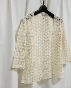 ☆レトロ　花柄レース　カーディガン　ボレロ　ケミカルレース