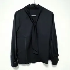 ❤️新品未使用❤️レディース黒ボウタイ長袖ブラウス上品きれいめ通勤オフィス大人可愛い