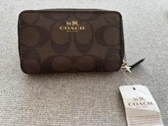 難あり COACH コーチ 財布 ミニウォレット ダブルジッパー ダークブラウン 難あり COACH コーチ 財布 ミニウォレット ダブルジッパー ブラウン