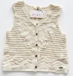 新品☆newport ニットベスト クロシェ編み アイボリー レディース