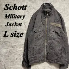 Schott ショット　ミリタリージャケット　ロゴ刺繍　ワッペン　古着　L