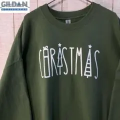 ギルダン　古着　長袖　スウェット 裏起毛　プリント　アメカジ オーバーサイズ