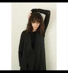 【本日限定値下げ中】CLANE シアーロングスリーブカットソーブラックのサムネイル