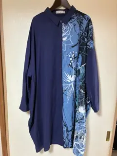 イズスカラー花柄プリントの長袖チュニックシャツのサムネイル