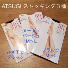 【新品未開封・３種セット】ATSUGI アスティーグ ストッキング　素肌感