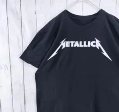 US古着 METALLICA メタリカ ロゴデザイン バンドTシャツ バンT 黒