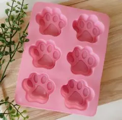 肉球型シリコン型抜き 6個分 ピンク