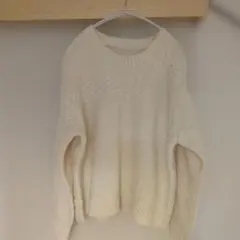 お値下げ美品　スタディオクリップジャガードニットセーターゆったりケーブル編み