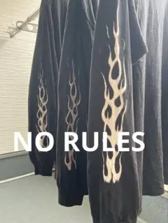 NO RULES オリジナル　インナー用ロンt 黒　ギルダンL 袖フレイム