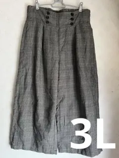 大きいサイズ 3L チェックワイドパンツ