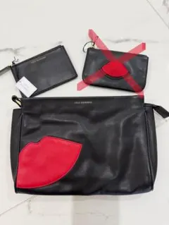 Lulu Guinness ブラック/レッド ポーチ 2点セット　美品　未使用のサムネイル