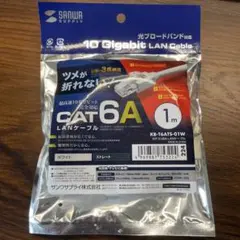 SANWA SUPPLY CAT6A LANケーブル 1m ホワイト