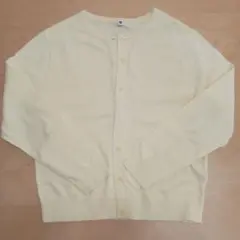 ユニクロ130サイズ 淡い黄色 カーディガン