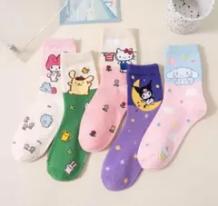 ハローキティ、クロミ 靴下 5足セット