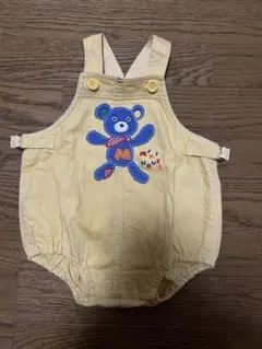 ミキハウス イエロー クマ刺繍ロンパース T85-G12