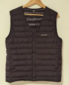 モンベル スペリオダウン Vネックベスト メンズ黒M