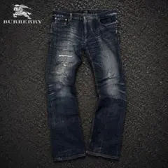 D507 バーバリーブラックレーベル フレアパンツ 織ストライプ 79 黒 