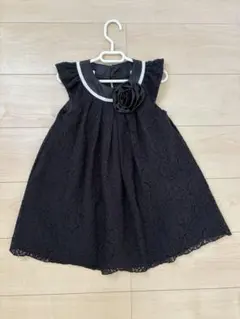 発表会　パーティードレス　レース⭐︎ノースリーブワンピース　黒